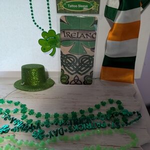 St. Patrick's Day Accessories Green Mini Hat Beads Tie